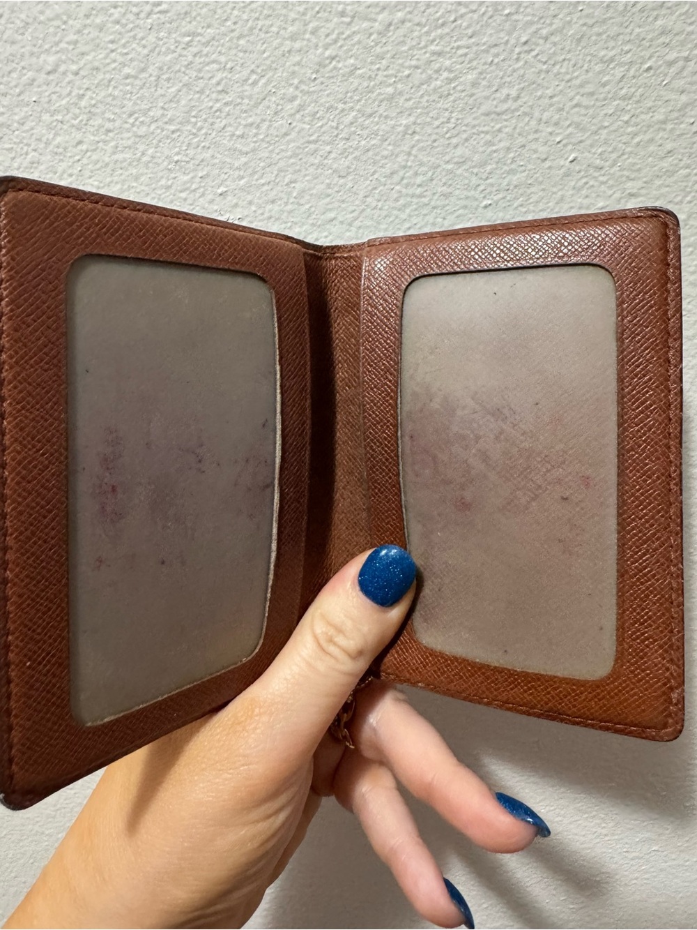 Louis Vuitton Monogram Double Photo ID Wallet Card Holder Vintage Authentic - Picture 2 of 3